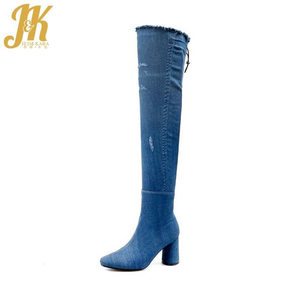 boots jk big size 32-43 high heels women spring fashion holed ladies shoes denim zipper sewing round toe over the knee footwear, Black
boots jk big size 32-43 high heels women spring fashion holed ladies shoes denim zipper sewing round toe over the knee footwear, Black