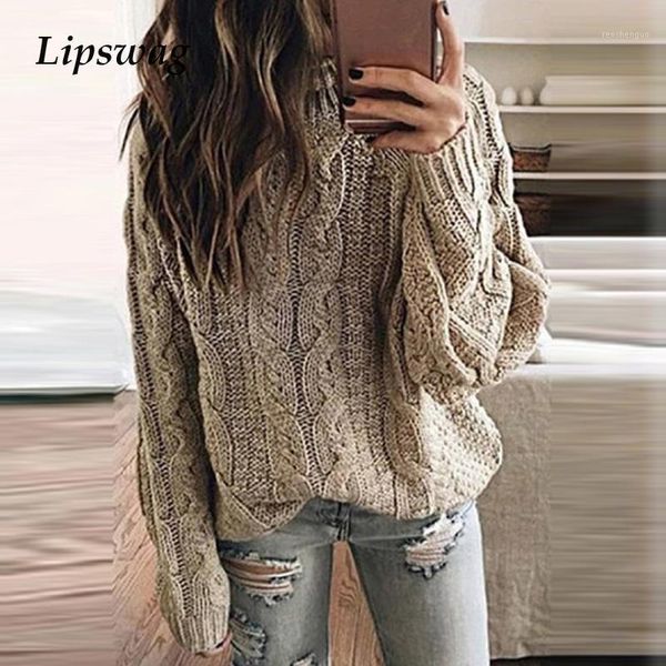 lady casual long sleeve knitted sweater 2020 solid autumn winter loose sweaters women warm turtleneck twist pullover jumper1, White;black
lady casual long sleeve knitted sweater 2020 solid autumn winter loose sweaters women warm turtleneck twist pullover jumper1, White;black