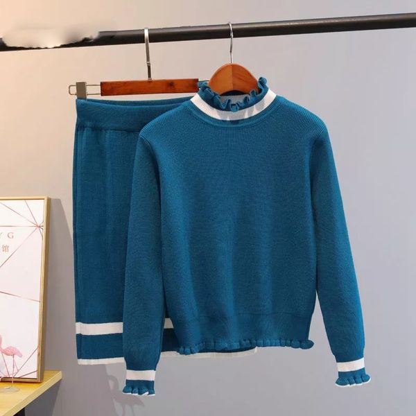 2 pieces set knitted women sweater autumn winter thick warm ruffled women pullovers pull sweet girls tracksuits, Gray
2 pieces set knitted women sweater autumn winter thick warm ruffled women pullovers pull sweet girls tracksuits, Gray