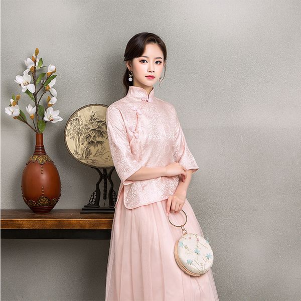 2pcs/set autumn Sping A-line Buckle Collar slim Vintage Embroidery Half Sleeve Elegant Pink Bridesmaid Dresses party dresses
2pcs/set autumn Sping A-line Buckle Collar slim Vintage Embroidery Half Sleeve Elegant Pink Bridesmaid Dresses party dresses