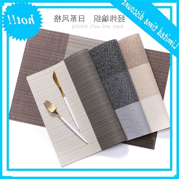 tesilin pvc waterproof anti slip heat insulation western woven horizontal stripe dining mat
tesilin pvc waterproof anti slip heat insulation western woven horizontal stripe dining mat