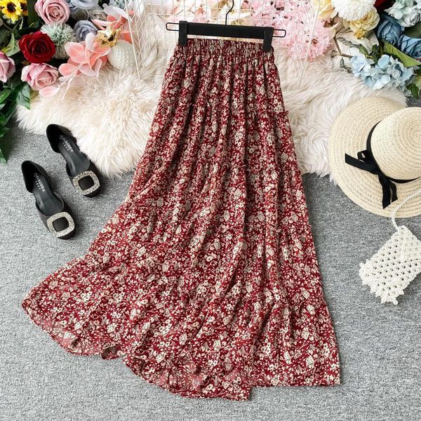 vintage floral pleated chiffon skirts women high elastic waist a line mid skirts spring summer beach boho ladies skirts bottom, Black
vintage floral pleated chiffon skirts women high elastic waist a line mid skirts spring summer beach boho ladies skirts bottom, Black