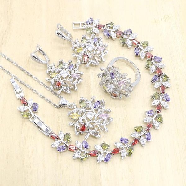 exquisite wedding jewelry sets women multicolor crystal silver color bracelet necklace pendant earrings ring birthday jewelry
exquisite wedding jewelry sets women multicolor crystal silver color bracelet necklace pendant earrings ring birthday jewelry