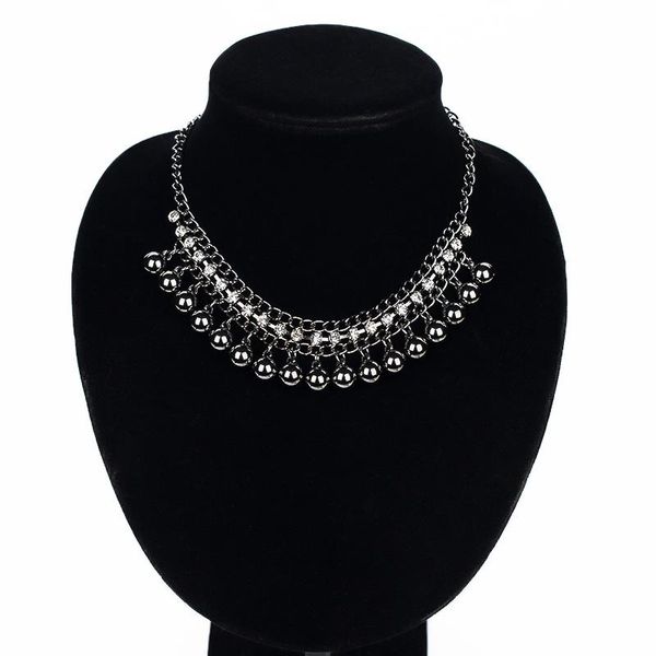 chains est luxury jewelry vintage black balls crystal necklace. charm collar statement choker necklaces & pendants for women #n068, Silver
chains est luxury jewelry vintage black balls crystal necklace. charm collar statement choker necklaces & pendants for women #n068, Silver