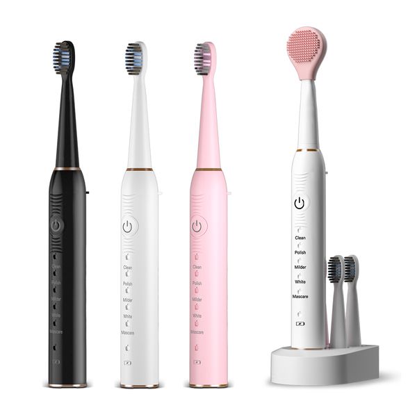 sonic electric toothbrush, waterproof, ipx7, 5 mode, onepkey, operation, face washing, wireless, charging, black, white, pink
sonic electric toothbrush, waterproof, ipx7, 5 mode, onepkey, operation, face washing, wireless, charging, black, white, pink