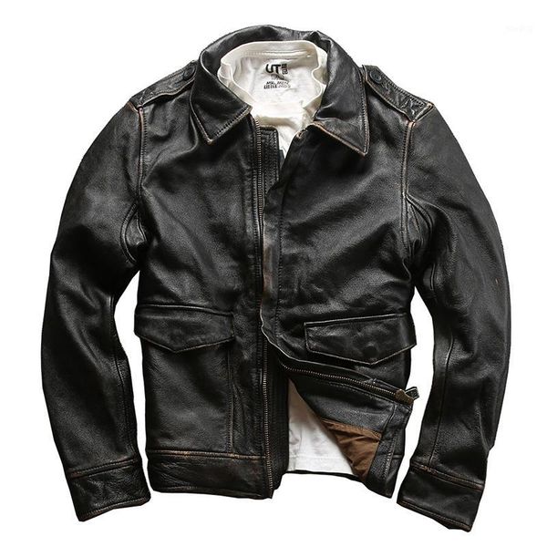 2020 vintage brown men leather jacket plus size xxxxl genuine cowhide autumn slim fit pilot leather coat1, Black
2020 vintage brown men leather jacket plus size xxxxl genuine cowhide autumn slim fit pilot leather coat1, Black
