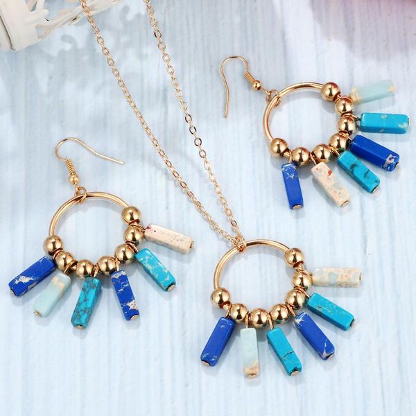 minhin handmade multi color natural stone necklace earrings fashion jewelry sets women creative gifts, Silver
minhin handmade multi color natural stone necklace earrings fashion jewelry sets women creative gifts, Silver