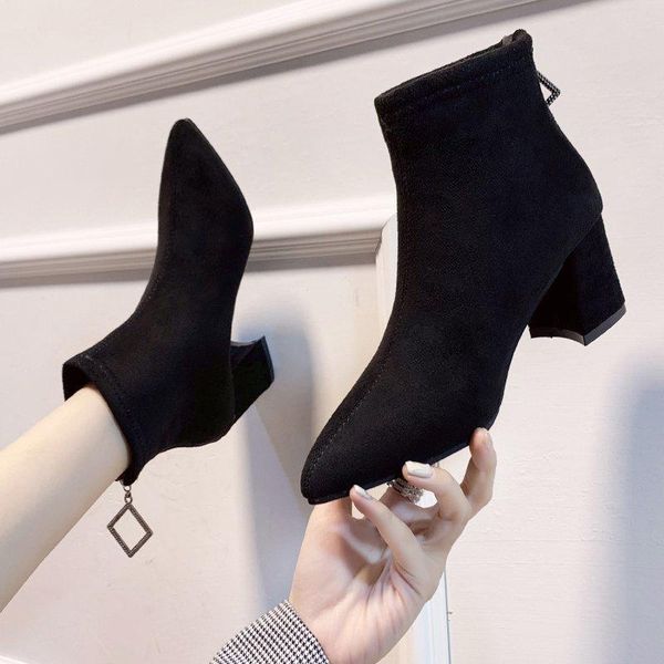 goohojio 2020 autumn all-match zipper boots ladies mid heel square heel ankle boots women solid color pointed toe women, Black
goohojio 2020 autumn all-match zipper boots ladies mid heel square heel ankle boots women solid color pointed toe women, Black