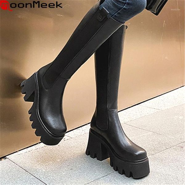 boots moonmeek 2021 genuine leather thick high heels square toe platform women winter warm black color knee high1
boots moonmeek 2021 genuine leather thick high heels square toe platform women winter warm black color knee high1