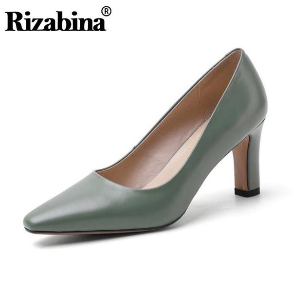 rizabina genuine leather ladies pumps square thick heel women shoes slip on pointed toe shoes fashion female footwear size 33-40, Black
rizabina genuine leather ladies pumps square thick heel women shoes slip on pointed toe shoes fashion female footwear size 33-40, Black