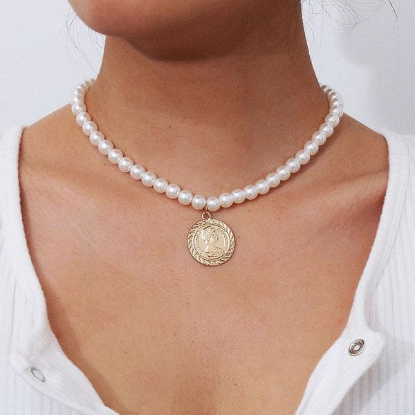 simple temperament imitation pearl choker round figure coin pendant necklace women fashion geometric necklace jewelry xr3222, Golden;silver
simple temperament imitation pearl choker round figure coin pendant necklace women fashion geometric necklace jewelry xr3222, Golden;silver