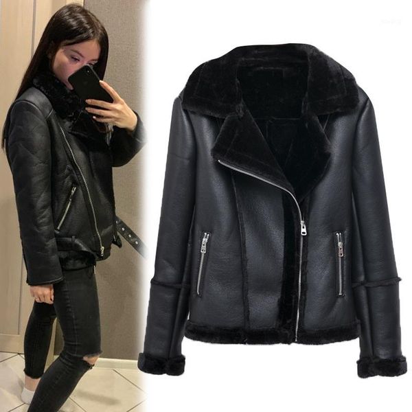 2019 new fashion women faux leather fur jackets women winter zipper streetwear biker motorcycle plush leather jacket girls coat1, Black
2019 new fashion women faux leather fur jackets women winter zipper streetwear biker motorcycle plush leather jacket girls coat1, Black
