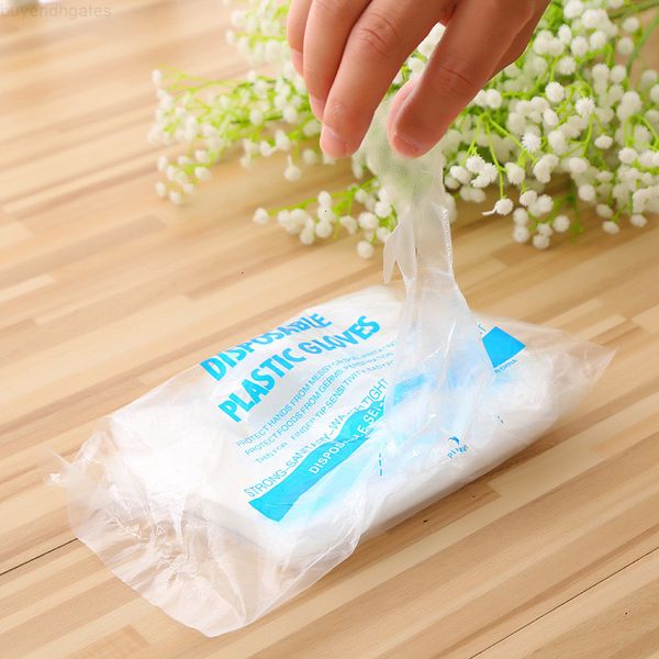 film membrane pairs disposable 50 pe plastic thickening food grade transparent gloves