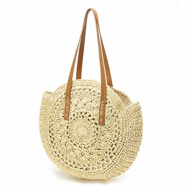 handmade round woman's shoulder bag handbag bohemian summer straw beach bag travel shopping female tote wicker bags beige bags
handmade round woman's shoulder bag handbag bohemian summer straw beach bag travel shopping female tote wicker bags beige bags