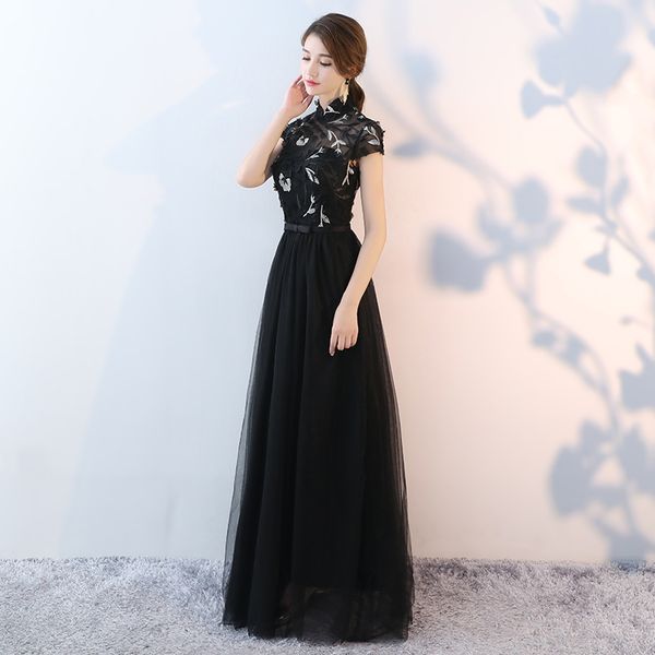 evening dress black autumn evening banquet host dress temperament improvement collar prom dresses party dresses, Black;red
evening dress black autumn evening banquet host dress temperament improvement collar prom dresses party dresses, Black;red