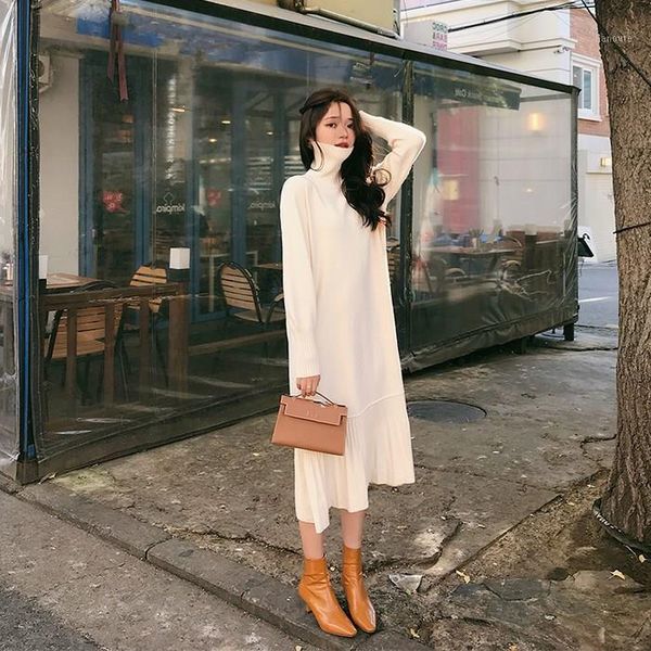 fashion 2019 new turtleneck knitted sweater dress autumn winter long sleeve ruffles midi dress women solid loose dresses1, Black;gray
fashion 2019 new turtleneck knitted sweater dress autumn winter long sleeve ruffles midi dress women solid loose dresses1, Black;gray