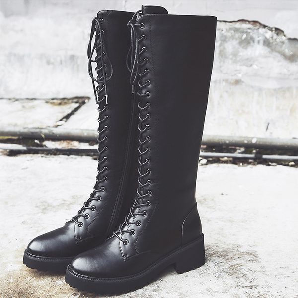 artificial leather women's boots waterproof autumn winter knee high boots ladies cross-tied zip woman knight 2020, Black
artificial leather women's boots waterproof autumn winter knee high boots ladies cross-tied zip woman knight 2020, Black