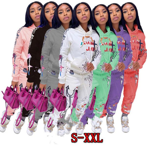 women tracksuit 2 piece set fashion letter print long sleeve loose hooded pullover trousers outfits ladies street sports sweater suit h1812, White
women tracksuit 2 piece set fashion letter print long sleeve loose hooded pullover trousers outfits ladies street sports sweater suit h1812, White