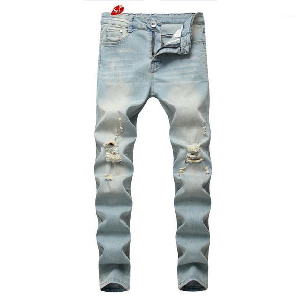 cool designer brand jeans for men new spring summer skinny ripped destroyed stretch slim fit hop hop hole straight pants o8r21, Blue
cool designer brand jeans for men new spring summer skinny ripped destroyed stretch slim fit hop hop hole straight pants o8r21, Blue