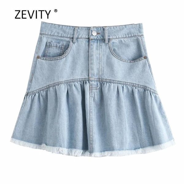 zevity new women pleats ruffles patchwork denim skirt faldas mujer ladies hem tassel chic zipper pocket a line skirts qun648, Black
zevity new women pleats ruffles patchwork denim skirt faldas mujer ladies hem tassel chic zipper pocket a line skirts qun648, Black