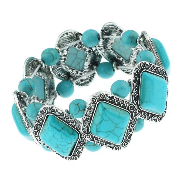 link, chain jewelry blue stabilized tur-quoise chip stone wide chunky cluster multi strand stretch bracelet for women, Black
link, chain jewelry blue stabilized tur-quoise chip stone wide chunky cluster multi strand stretch bracelet for women, Black