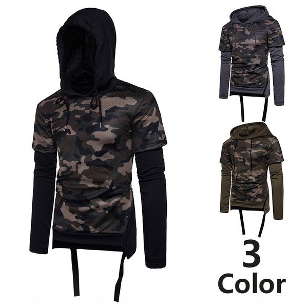 2020 men's coat sweater hooded men's casual fit camouflage fake two piece hooded sweater coat j20jt, Black 
2020 men's coat sweater hooded men's casual fit camouflage fake two piece hooded sweater coat j20jt, Black