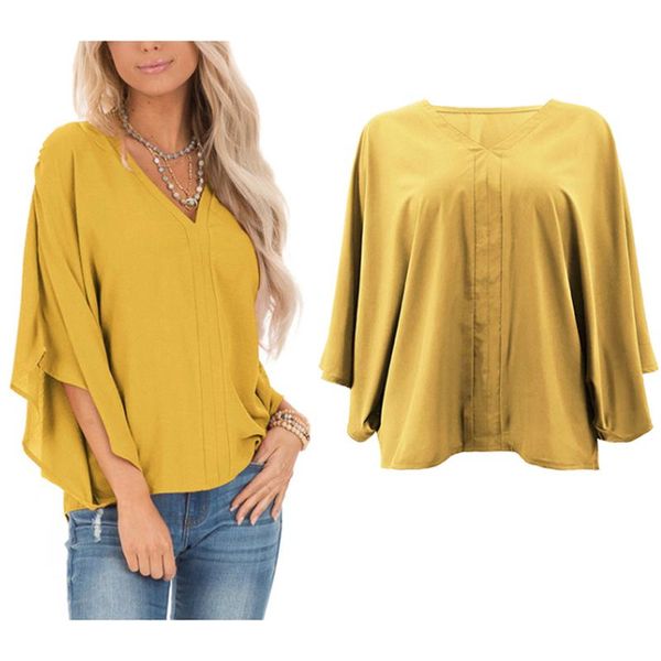 blouse female clothing women's loose plus size solid batwin three quarter sleeve v-neck pullover blouse shirt plus size 2xl, White
blouse female clothing women's loose plus size solid batwin three quarter sleeve v-neck pullover blouse shirt plus size 2xl, White
