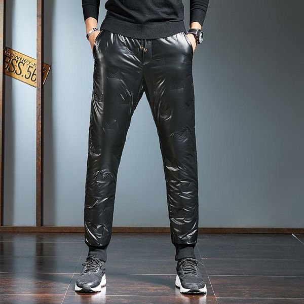 men's pants winter white duck down warm trousers thick causal pencil slim pant waterproof cold-resistant trouser, Black
men's pants winter white duck down warm trousers thick causal pencil slim pant waterproof cold-resistant trouser, Black