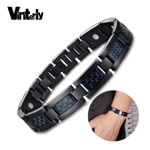 vinterly blue carbon fiber bracelet male hand chain energy germanium magnetic bracelet men stainless steel bracelets bangles, Black
vinterly blue carbon fiber bracelet male hand chain energy germanium magnetic bracelet men stainless steel bracelets bangles, Black