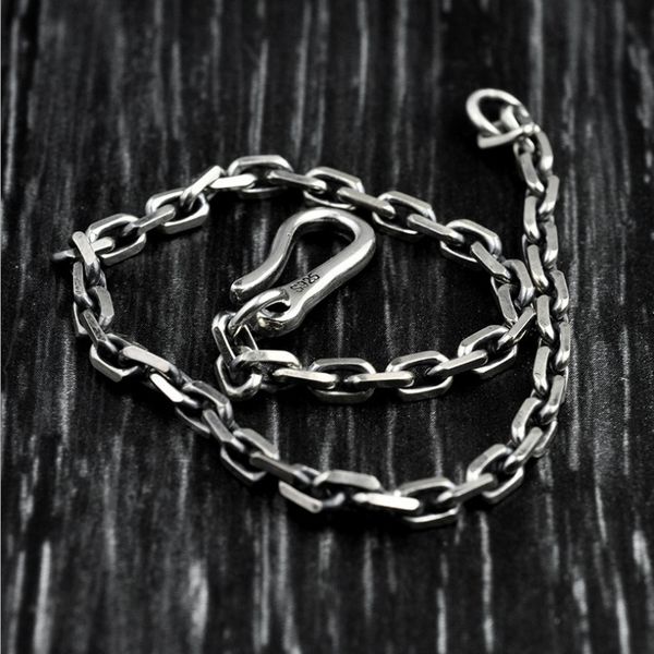 solid silver retro simple barecelet s925 sterling clasic round chain baracelets for men bracelet jewerly male q1210, Black
solid silver retro simple barecelet s925 sterling clasic round chain baracelets for men bracelet jewerly male q1210, Black