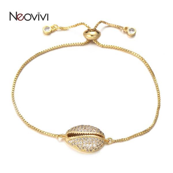 link, chain neovivi trendy shell charm bracelets micro pave clear white cz brass adjustable bracelet women fashion diy jewelry femme gift, Black
link, chain neovivi trendy shell charm bracelets micro pave clear white cz brass adjustable bracelet women fashion diy jewelry femme gift, Black