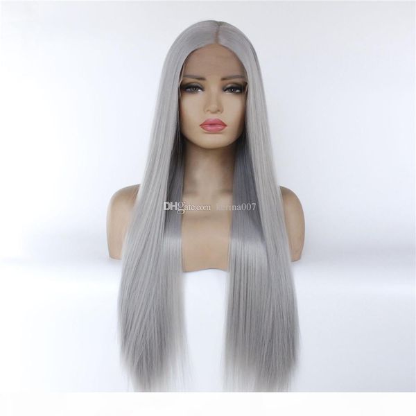 fashionable grandma grey ombre color virgin straight lace front wig sythetic natural color hair wigs, Black
fashionable grandma grey ombre color virgin straight lace front wig sythetic natural color hair wigs, Black