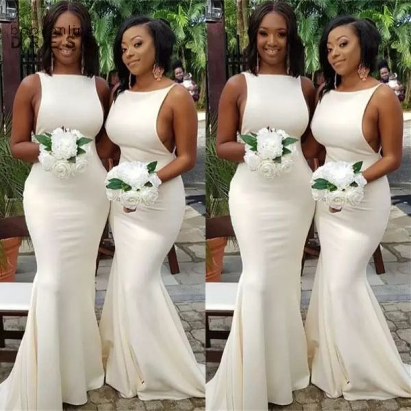 2022 ivory mermaid bridesmaid dresses satin bateau neckline custom made plus size maid of honor gown country wedding formal wear vestidos, White;pink
2022 ivory mermaid bridesmaid dresses satin bateau neckline custom made plus size maid of honor gown country wedding formal wear vestidos, White;pink