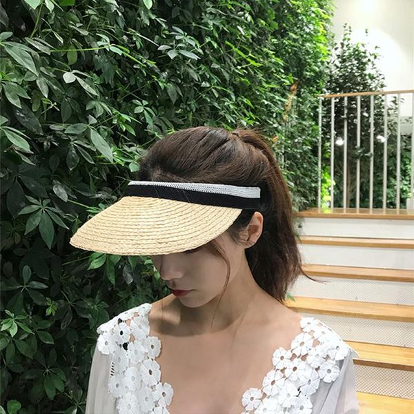 wide brim hats summer womens clip on raffia sun visor empty hat beach uv protection cap for girls, Blue;gray
wide brim hats summer womens clip on raffia sun visor empty hat beach uv protection cap for girls, Blue;gray