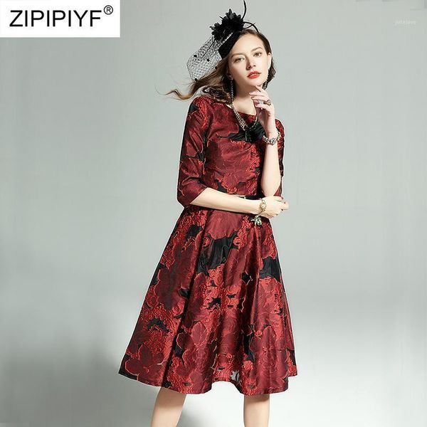 women's spring summer dress fashion casual 3/4 sleeve vintage jacquard o-neck party dress high-end vestidos h69161, Black;gray
women's spring summer dress fashion casual 3/4 sleeve vintage jacquard o-neck party dress high-end vestidos h69161, Black;gray