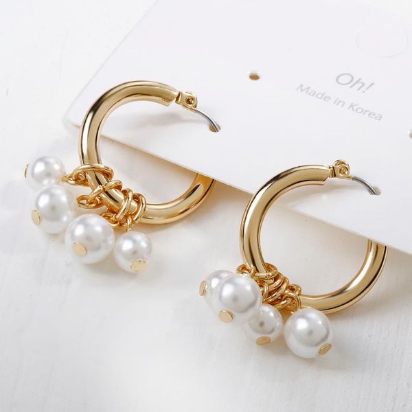 hoop & huggie amorcome korean simulated pearl pendant earrings for women girl fasihon chic gold metal loop earring wedding bridal jewelry, Golden;silver
hoop & huggie amorcome korean simulated pearl pendant earrings for women girl fasihon chic gold metal loop earring wedding bridal jewelry, Golden;silver