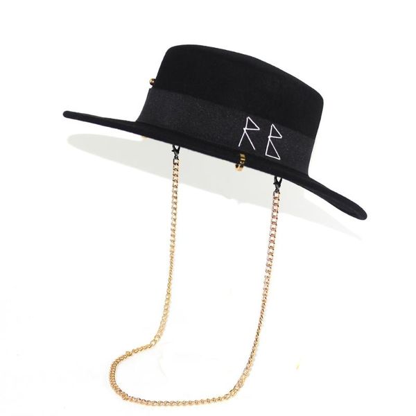 autumn and winter women lady brand designers retro wide brim floppy panama hat metal chain buckle wool fedora hat, Blue;gray
autumn and winter women lady brand designers retro wide brim floppy panama hat metal chain buckle wool fedora hat, Blue;gray