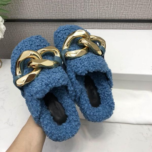 autumn winter wool half slippers for women big gold chain decor comfort mules thick sole outdoor fur slides designer women shoes, Black
autumn winter wool half slippers for women big gold chain decor comfort mules thick sole outdoor fur slides designer women shoes, Black