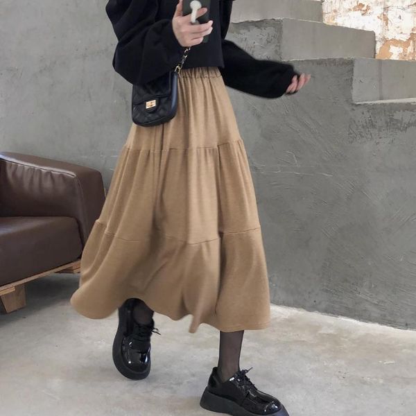 make firm offers pure color stitching a word skirt skirts qiu dong female cake skirt, Black
make firm offers pure color stitching a word skirt skirts qiu dong female cake skirt, Black