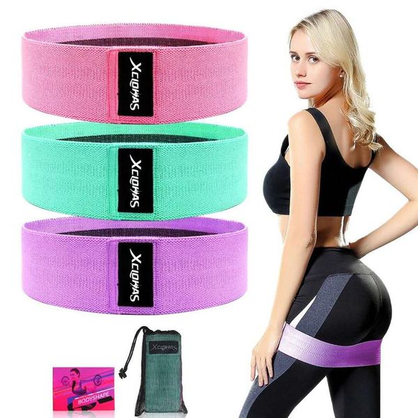 Xclohas Nonslip Fabric Booty Bands Latex Resistance Band Loops Set For Women Men Buand Legs Workout Exercise Stretch Bands