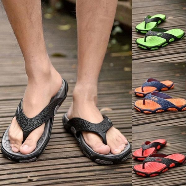 men slippers summer breathable non-slip beach shoes fashion flat wear-resistant sandals mens massage flip flops #g54r, Black 
men slippers summer breathable non-slip beach shoes fashion flat wear-resistant sandals mens massage flip flops #g54r, Black