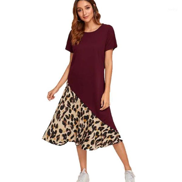 fashion new 2020 women's short sleeve round neck leopard patchwork long dress women short sleeve o-neck leopard printing1, Black;gray
fashion new 2020 women's short sleeve round neck leopard patchwork long dress women short sleeve o-neck leopard printing1, Black;gray