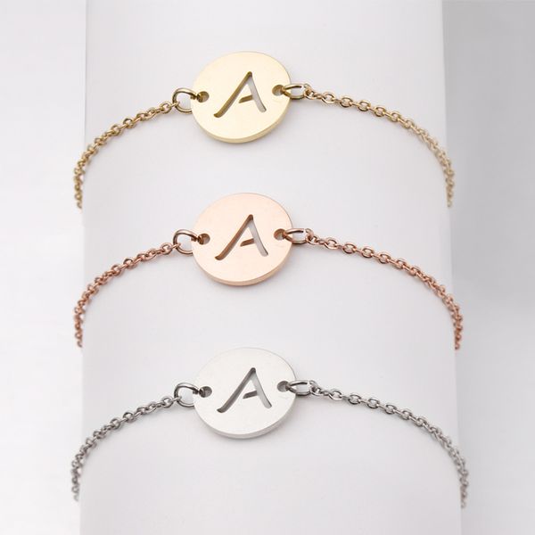 stainless steel bracelet tiny a-z 26 letter initial bracelet for women men jewelry wholesale, Golden;silver
stainless steel bracelet tiny a-z 26 letter initial bracelet for women men jewelry wholesale, Golden;silver