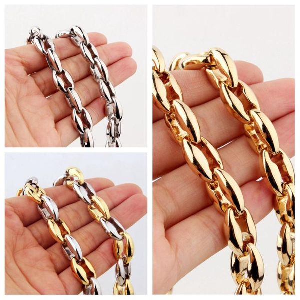 12mm wide fashion silver/gold coffee beans necklace/bracelet for biker men women stainless steel jewelry 7-40inch custom size
12mm wide fashion silver/gold coffee beans necklace/bracelet for biker men women stainless steel jewelry 7-40inch custom size