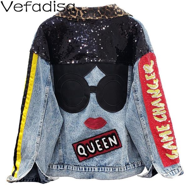 vefadisa blue weird cartoon denim coat sequin women denim jacket 2020 autumn streetwear letter print women jacket loose qyf3468, Black;brown
vefadisa blue weird cartoon denim coat sequin women denim jacket 2020 autumn streetwear letter print women jacket loose qyf3468, Black;brown