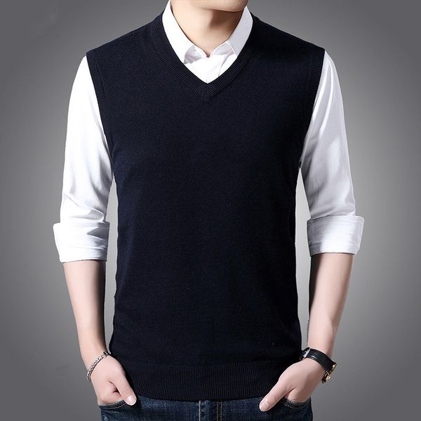 new fashion brand men's sweaters v neck twist vest knit cotton jumper pullover ear of wheat with logo, White;black
new fashion brand men's sweaters v neck twist vest knit cotton jumper pullover ear of wheat with logo, White;black