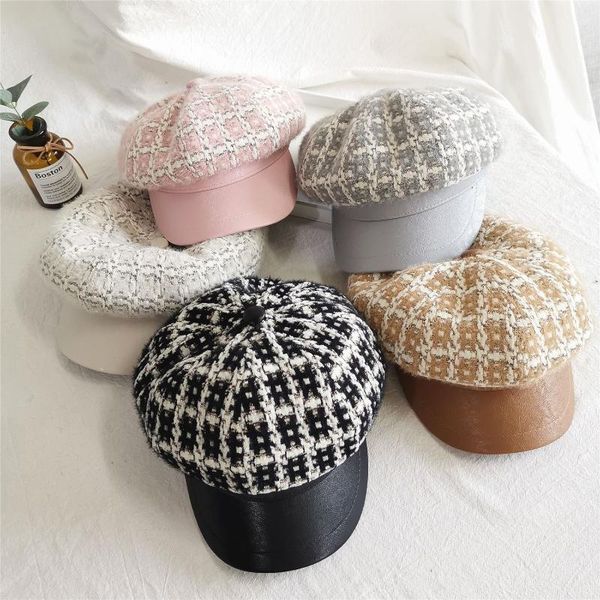 202010-shi8774 autumn winter plaid retro pumpkin pu brim leisure octagonal hat men women visors cap, Blue;gray
202010-shi8774 autumn winter plaid retro pumpkin pu brim leisure octagonal hat men women visors cap, Blue;gray