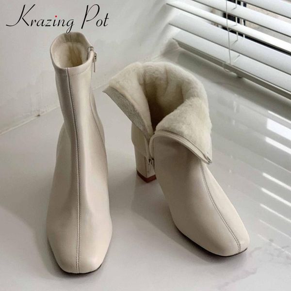 boots krazing pot streetwear real cow leather snow gladiator square toe thick med heel zipper winter warm mature ankle l86, Black
boots krazing pot streetwear real cow leather snow gladiator square toe thick med heel zipper winter warm mature ankle l86, Black