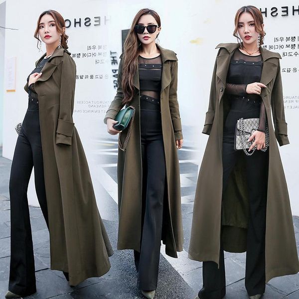 long trench coat women's 2020 spring new solid color long-sleeved stitching lapel elegant windbreaker female outwear mujer q241, Tan;black
long trench coat women's 2020 spring new solid color long-sleeved stitching lapel elegant windbreaker female outwear mujer q241, Tan;black