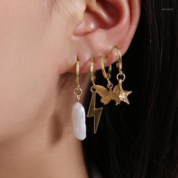 hoop & huggie 4 pcs/set simple gold color butterfly star pendants hoops for women bohemia alloy flash circle earrings trendy ear jewelry1, Golden;silver
hoop & huggie 4 pcs/set simple gold color butterfly star pendants hoops for women bohemia alloy flash circle earrings trendy ear jewelry1, Golden;silver